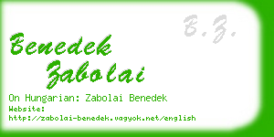 benedek zabolai business card